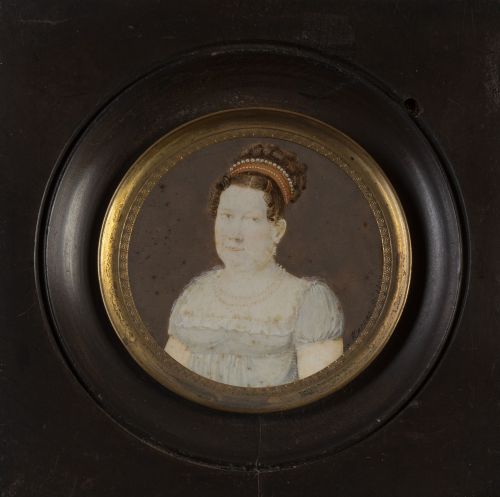 JUAN MARRAS (Nápoles, 1765- ?)Retrato de dama con vestido