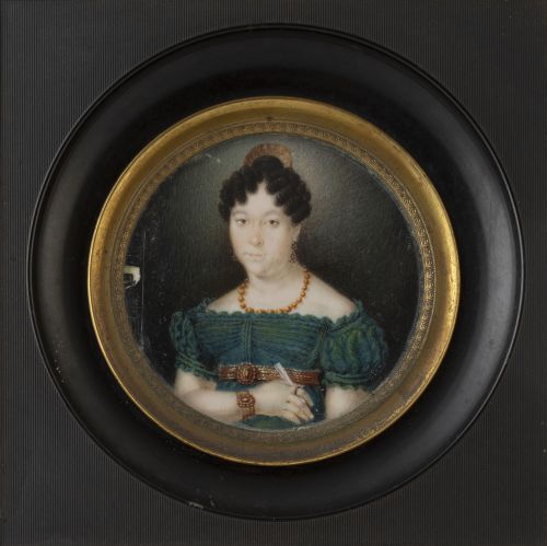 ESCUELA ESPAÑOLA, SIGLO XIXRetrato de dama peineta, colla