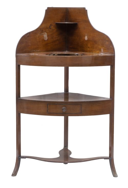 Mueble de esquina para aseo o "washstand" de madera de caob