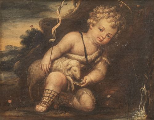 ESCUELA ITALIANA, SIGLO XVIIISan Juanito sobre un paisaje