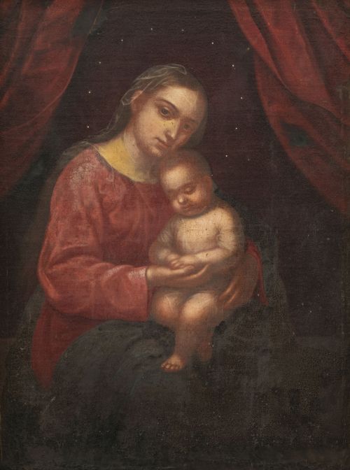 ESCUELA ITALIANA, SIGLO XVIIVirgen con niño