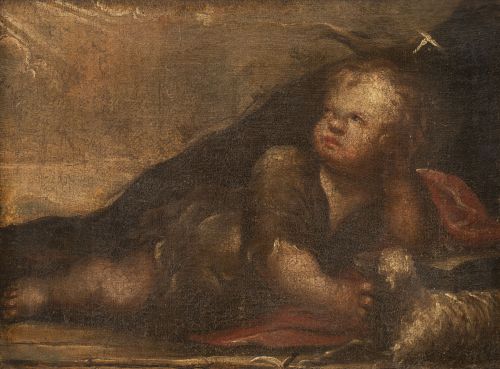 ESCUELA ITALIANA, SIGLO H. 1700San Juanito sobre un paisa