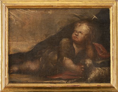 ESCUELA ITALIANA, SIGLO H. 1700San Juanito sobre un paisa