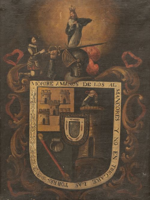 ESCUELA ESPAÑOLA, SIGLO XVIIIEscudo de armas con la Inmac