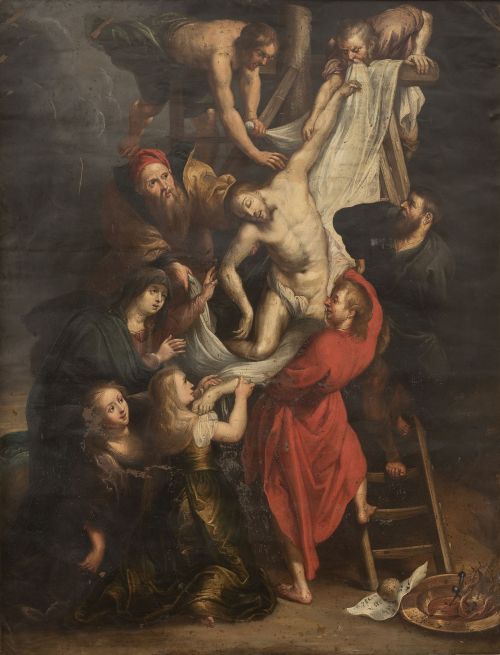 SEGÚN RUBENS (Escuela flamenca, siglo XVII)Descendimiento