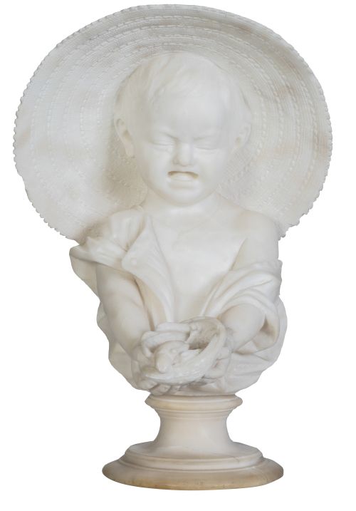 P. Emilio Fiaschi (1858 - 1941).Niño con sombrero llorand