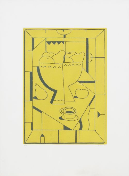 ALFREDO ALCAÍN (Madrid, 1936)Bodegón marrón y bodegón ama