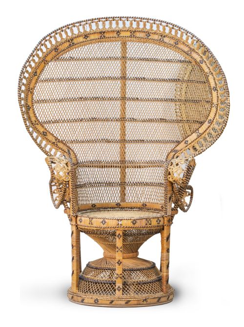 Sillón "Peacock" o "Emmanuelle" de ratán.Años 70.