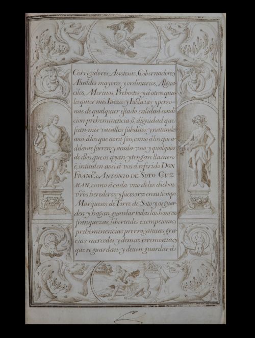 Despacho de concesión del título de Marqués de Torre de Sot