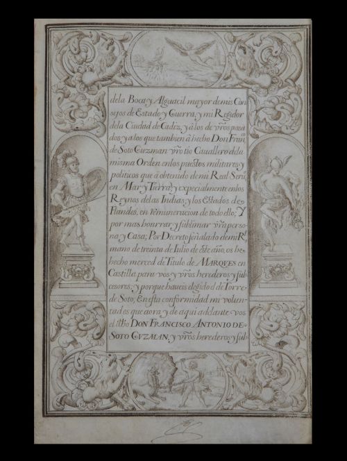 Despacho de concesión del título de Marqués de Torre de Sot