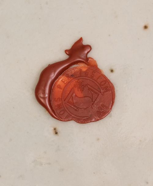 Cuenco con tapa de porcelana esmaltada en azul y blanco.C