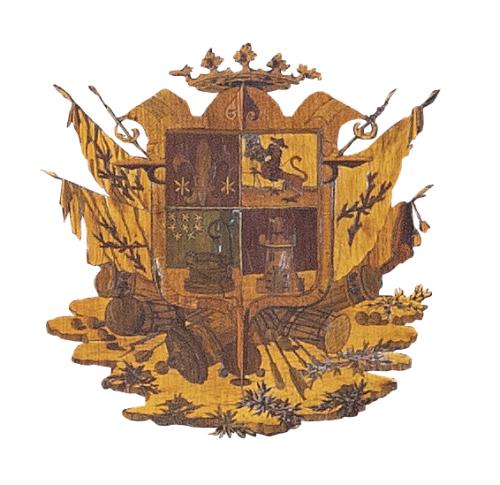 Cómoda Carlos IV blasonada de madera de palosanto, limoncil