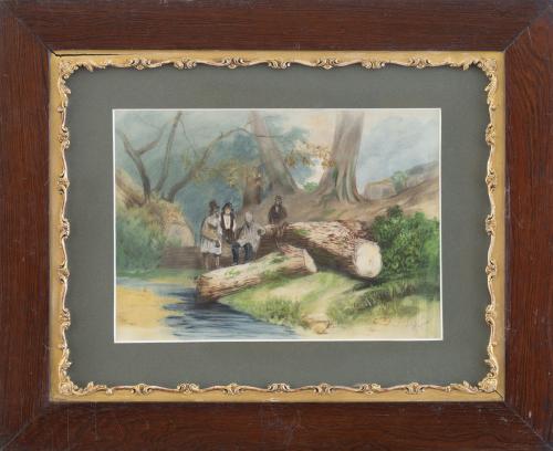 ESCUELA ESPAÑOLA, SIGLO XIXPaisaje con figuras