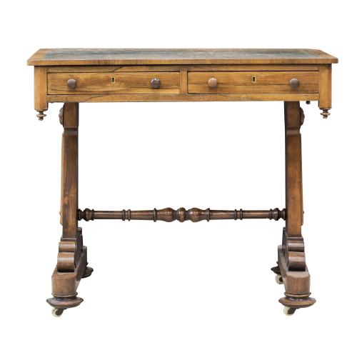 Sofa table de madera tallada de palosanto.Inglaterra, S. 