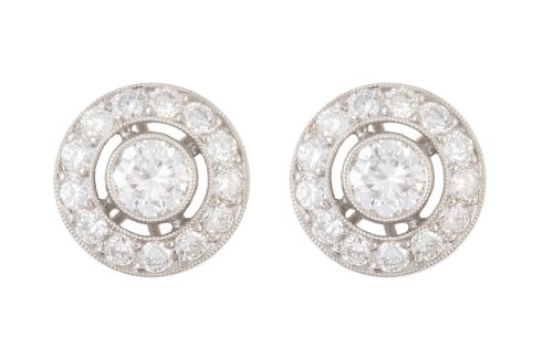 Pendientes ojo de perdiz de brillantes con centros de 0,30 