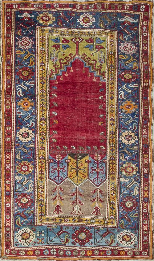 Antigua alfombra adik.Turquía, segunda cuarto del S. XIX.