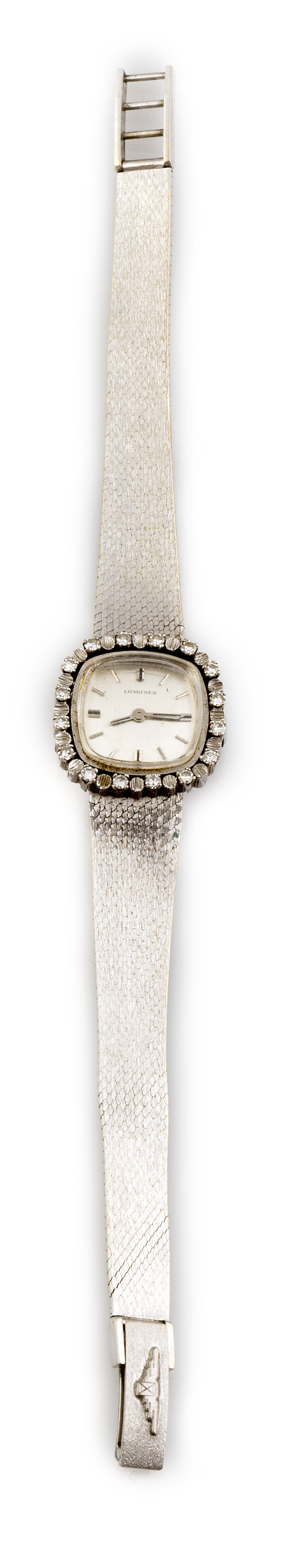 Reloj LONGINES años 60 en oro de 14K con caja orlada de bri