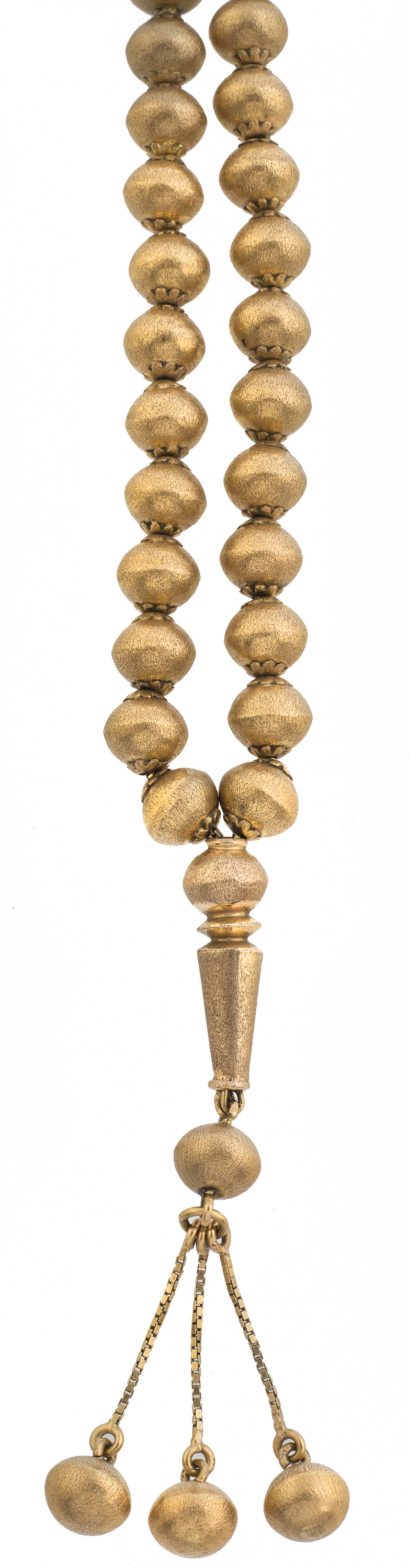 Tashbi o rosario musulmán con cuentas de oro mate insertada