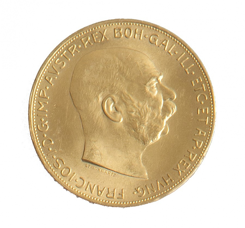 Moneda de 100 coronas austríacas. Francisco José 1915. 