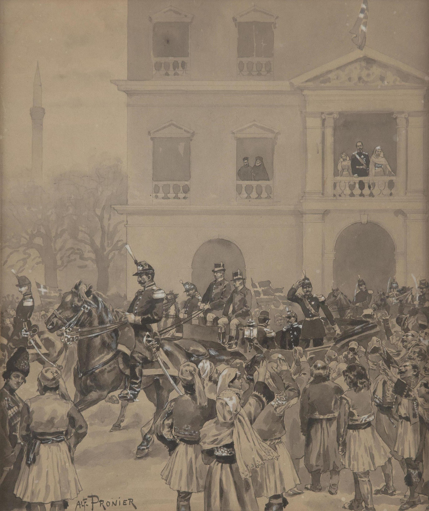 ALFRED PRONIER (Escuela francesa, siglo XIX)Desfile milit