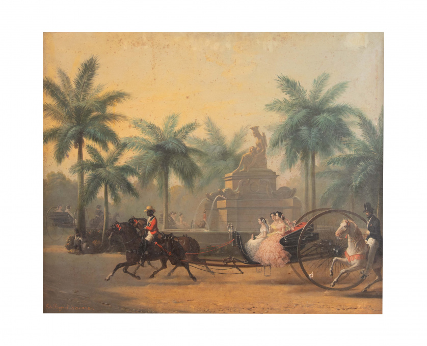 EDOUARD PRINGET (Francia, 1785-1869)Fiesta de los quince 