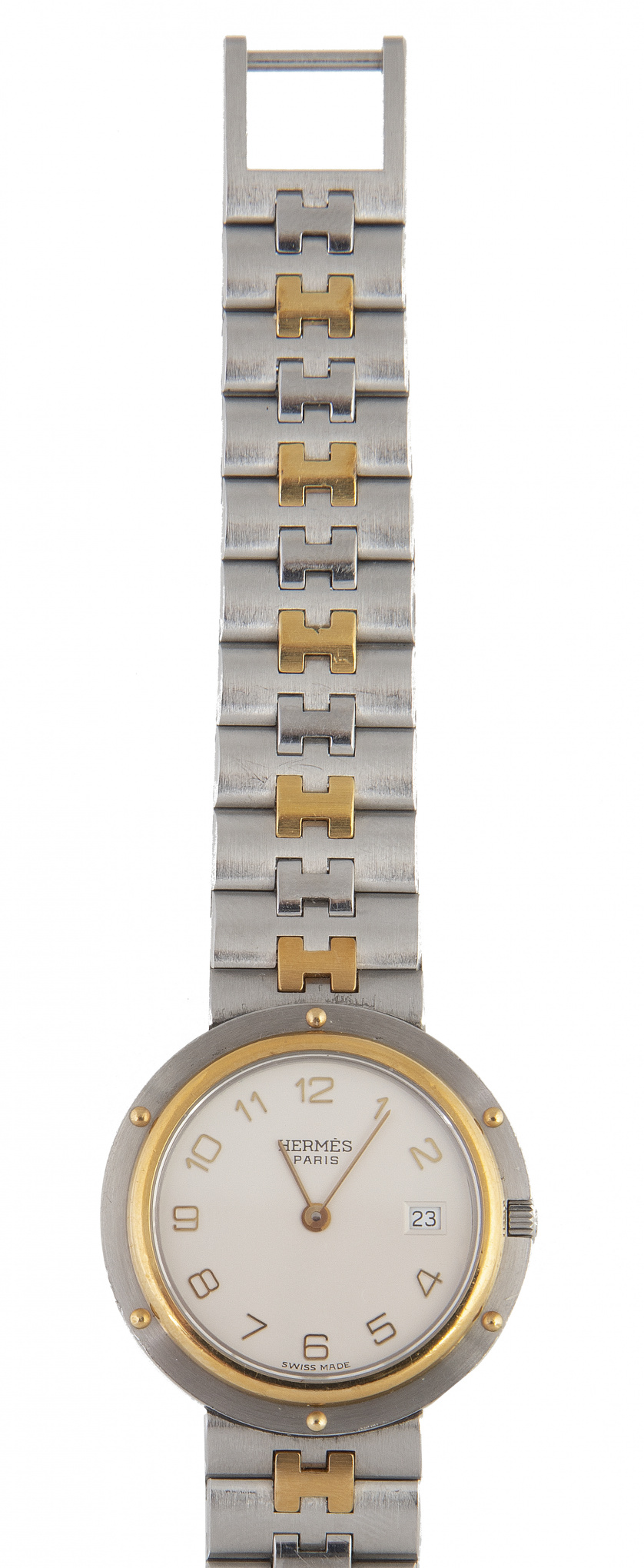 Reloj HERMÈS Clipper, en acero y plaqué or